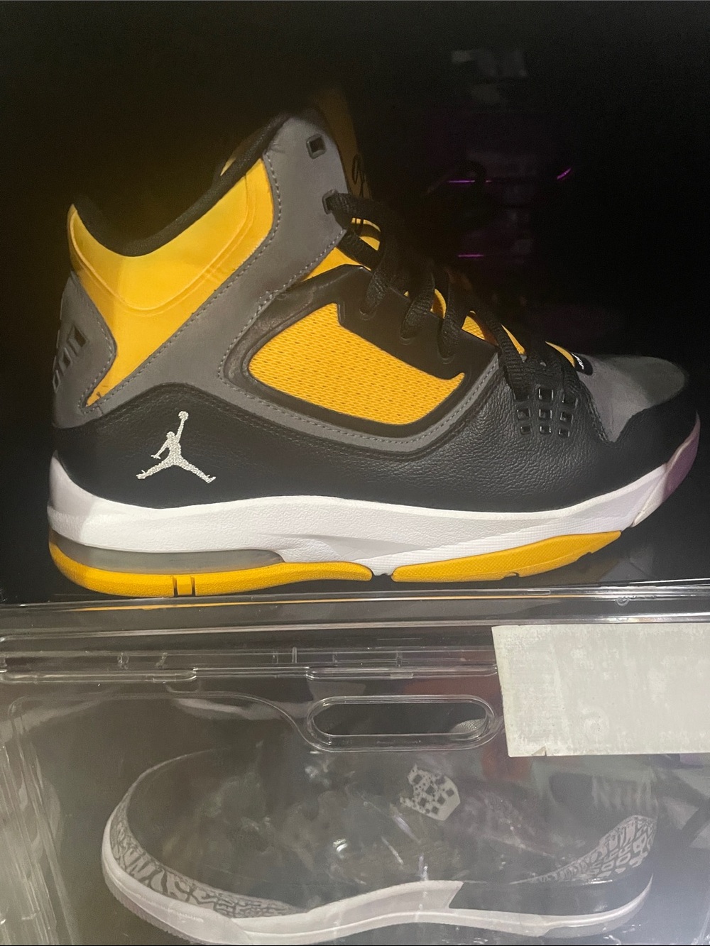 Jordan Mid-Top Sneakers - Black, Yellow, Gray